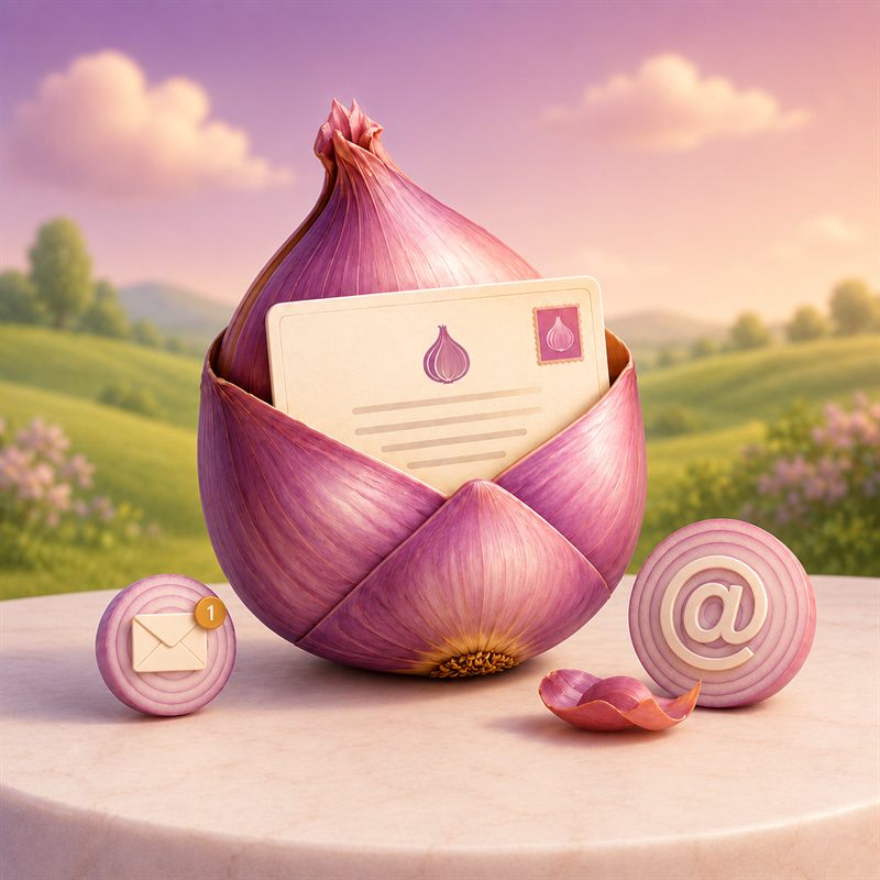 A shallot opening like an envelope to reveal a letter